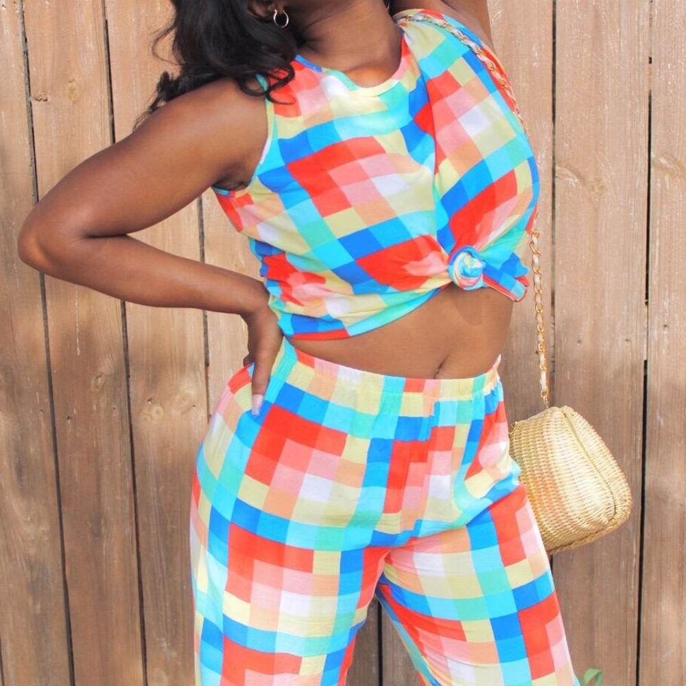 Color Block Pant Set (2 Piece) - Picture 3 of 4